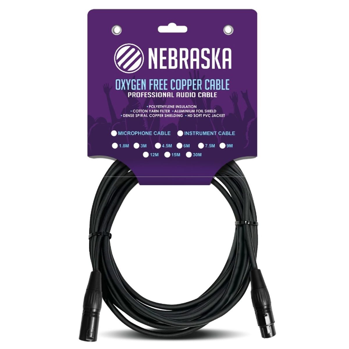 GENERICO - Cable con Terminales XLR 9 Metros Nebraska MXF 9