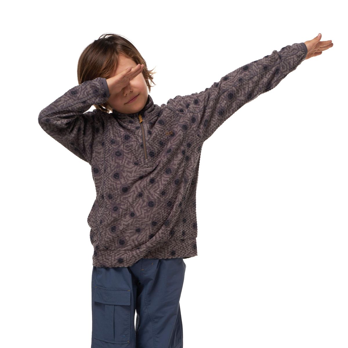 LIPPI - Poleron Niño Saltamontes Nano-F 1/4 Zip Print Azul Lippi