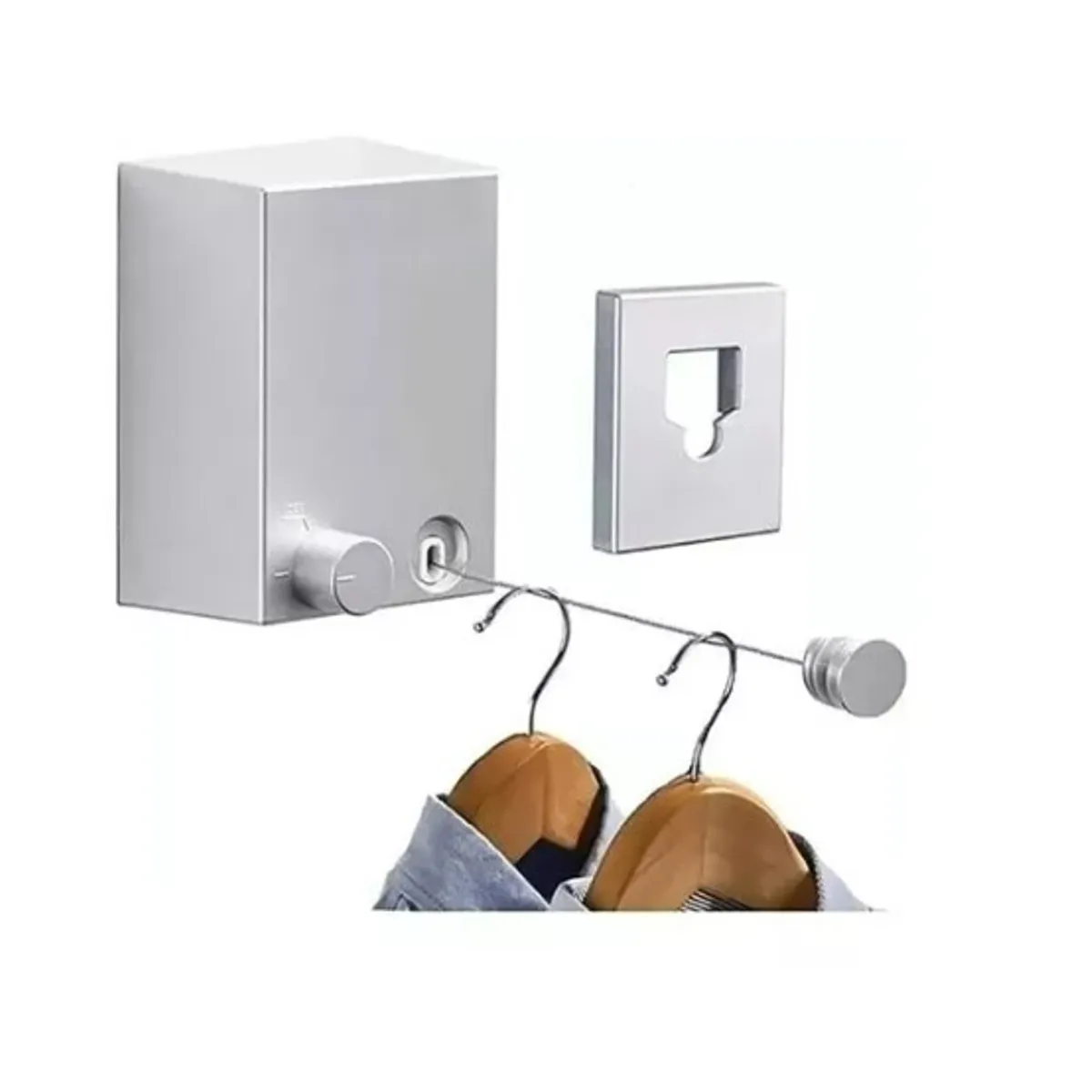 GENERICO - Tendedero Retráctil Pared Cuerda De Acero