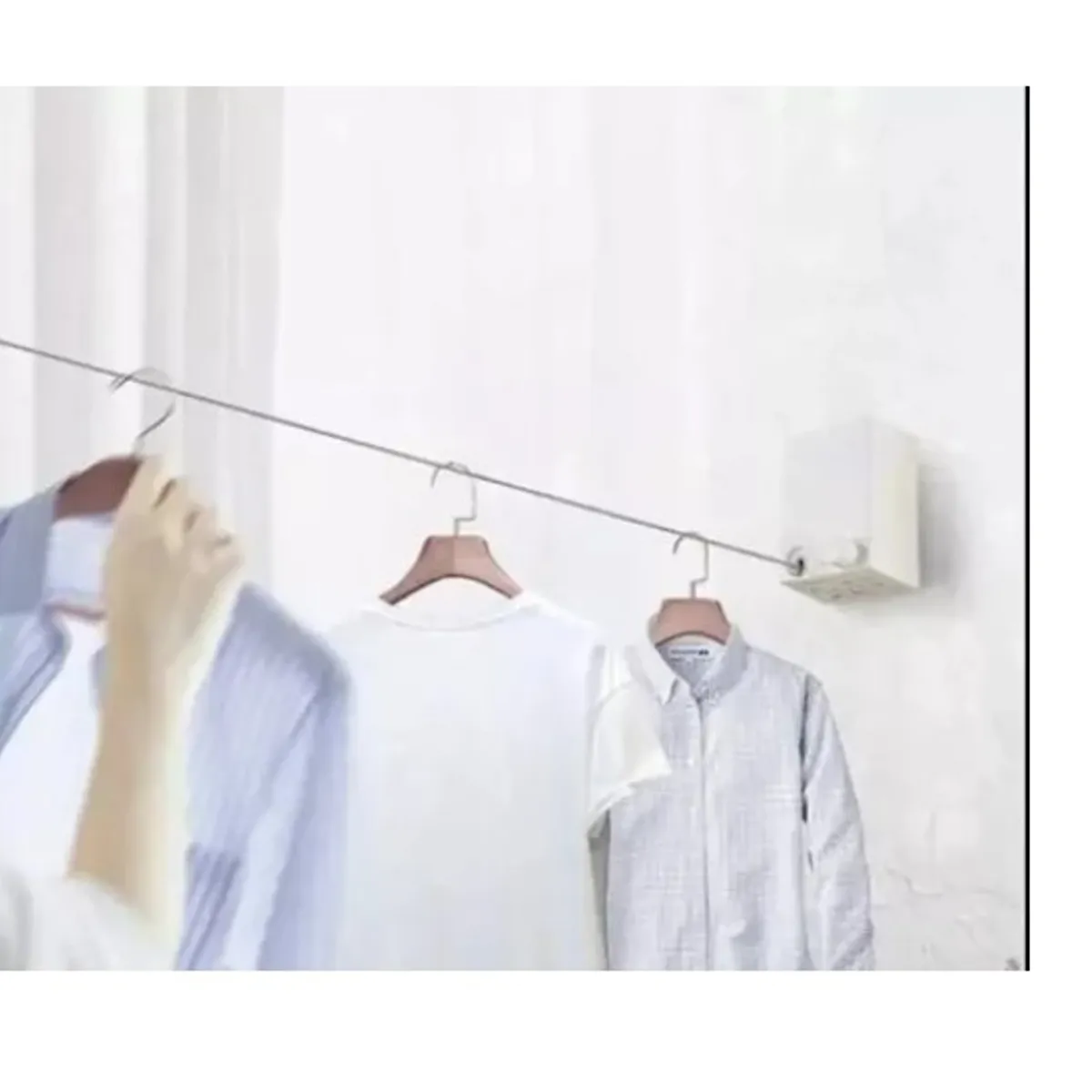 GENERICO - Tendedero Retráctil Pared Cuerda De Acero