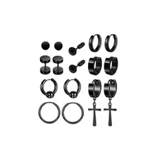 GENERICO - Pack 8 Pares Aretes Hombre Con Piercing, Arracadas Hombre