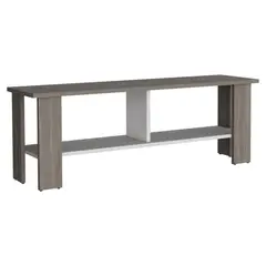 FMFURNITURE - Rack TV 50" Con 2 Repisas Fm-031B Café Claro y Black