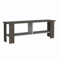 FMFURNITURE - Rack TV 50" Con 2 Repisas Fm-031M - Café Claro y Blanco