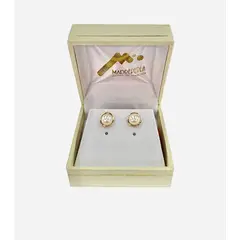 MALLORCA - Aros Media Perla de N°6 Enchapado En Oro