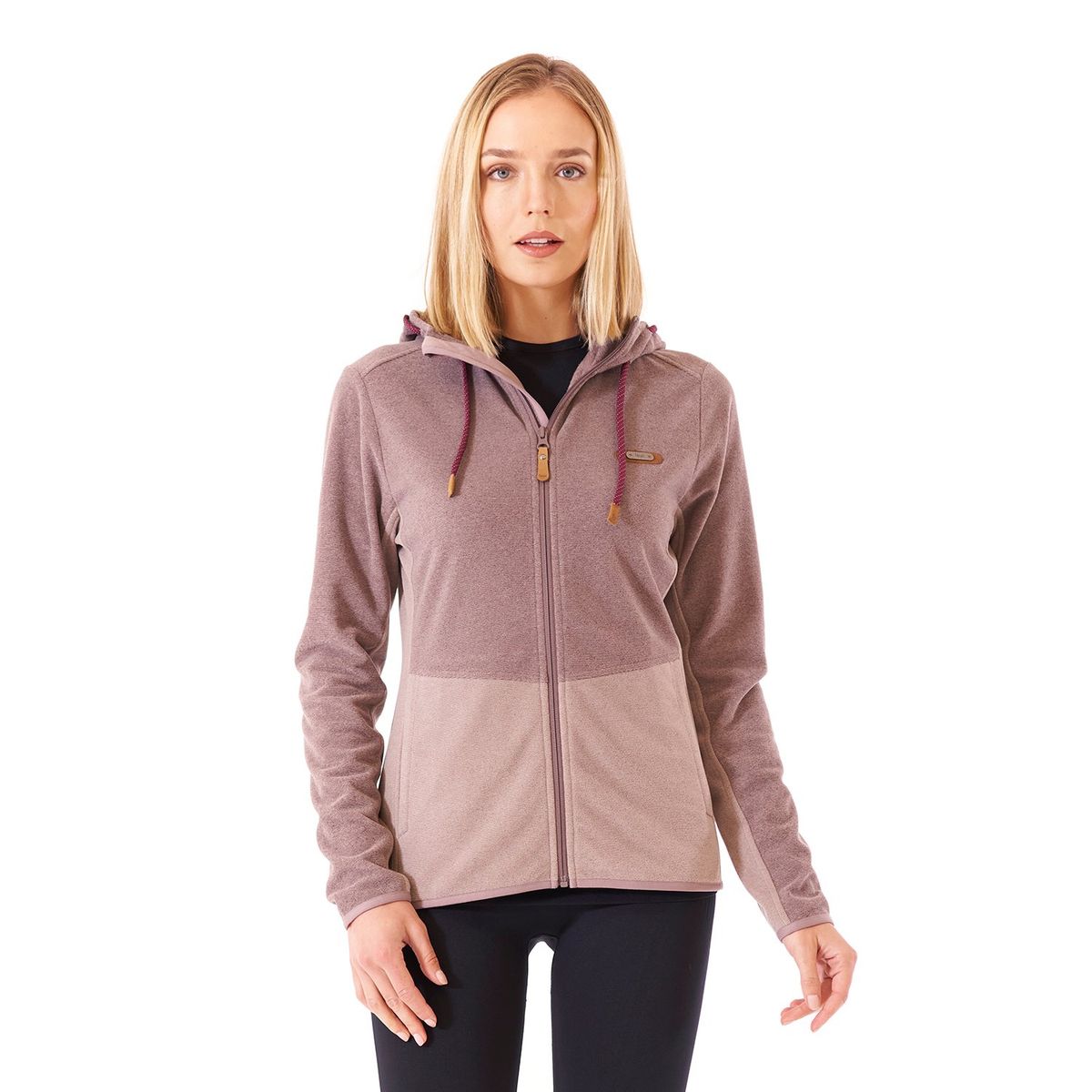 LIPPI - Poleron Mujer Stripes Nano-F Full Zip Hoody Malva Lippi