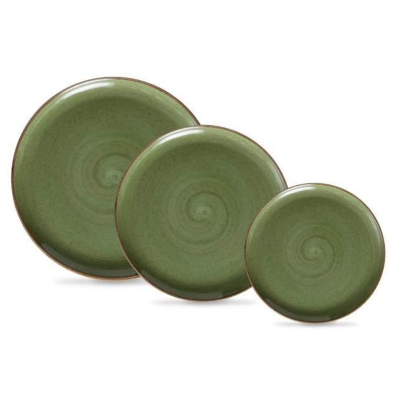 GENERICO - Juego De Vajilla 18 Piezas Verde Artisan Corona