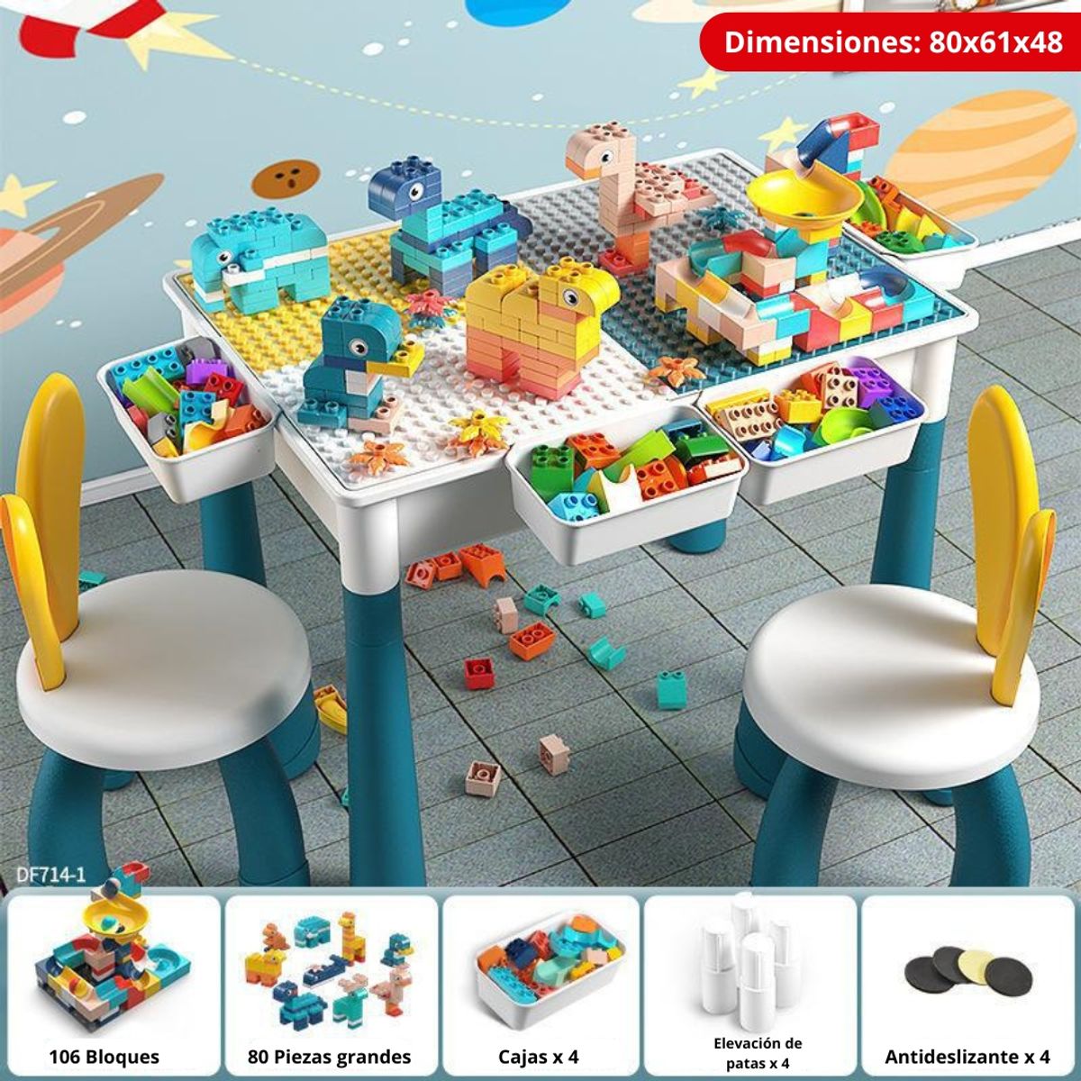 CRUSEC - Juego De Lego Multiuso Recreación Infantil Mesa Y Accesorios