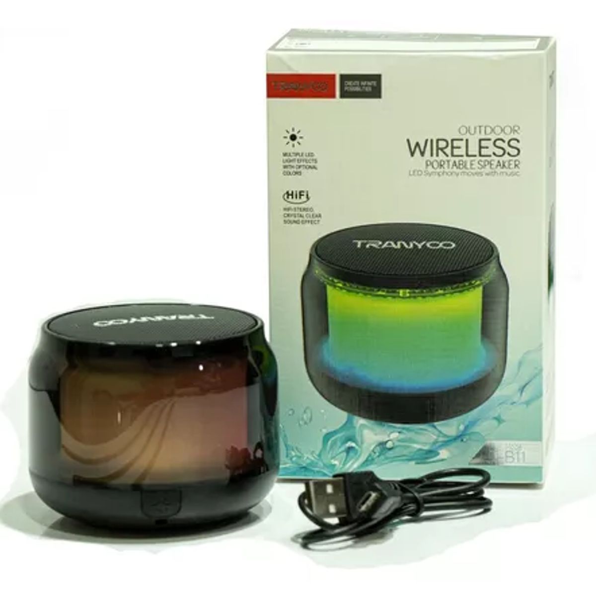 GENERICO - Parlante Outdoor bluetooth Portátil Tranyoo T-B11 Con Luces