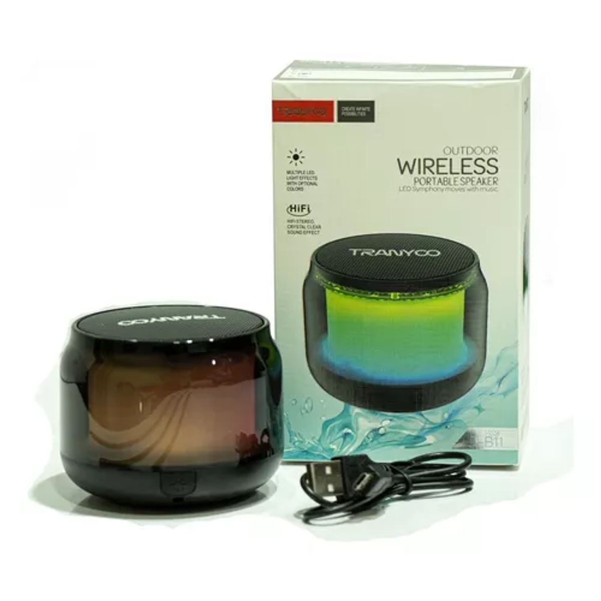 GENERICO - Parlante Outdoor bluetooth Portátil Tranyoo T-B11 Con Luces