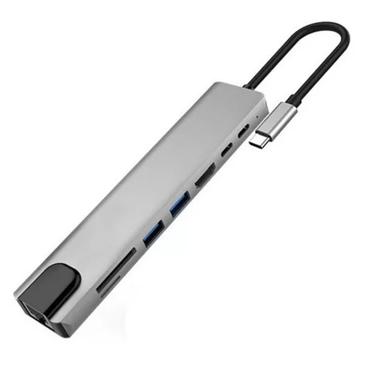 GENERICO - Hub Adaptador Tipo C/ Puerto 2 Usb Hdtv/ 8 En 1.