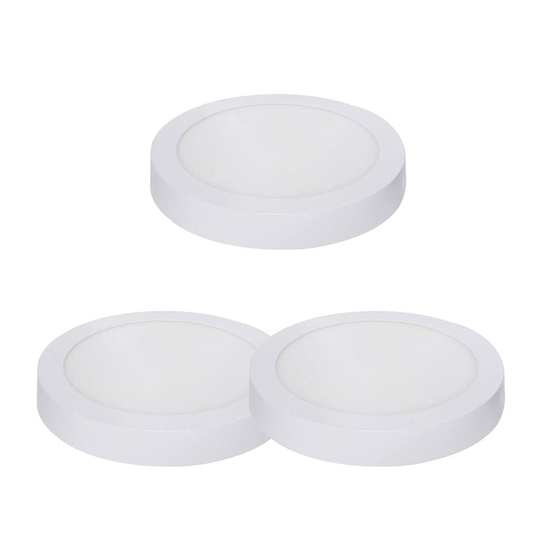 HB LEDS - Pack 3 Panel Redondo LED ECO Sobrepuesto Blanco 6W Frío