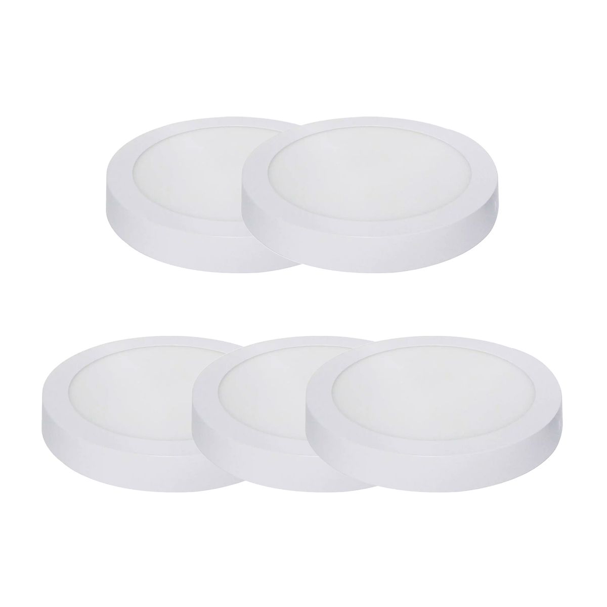 HB LEDS - Pack 5 Panel Redondo LED ECO Sobrepuesto Blanco 6W Frío