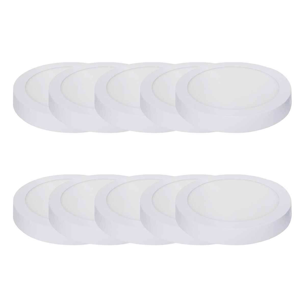 AVC - Pack 10 Panel Redondo LED ECO Sobrepuesto Blanco 6W Frío