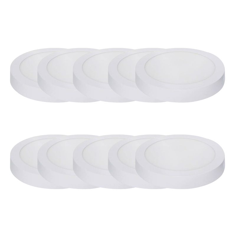 HB LEDS - Pack 10 Panel Redondo LED ECO Sobrepuesto Blanco 6W Frío