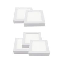 Pack 5 Panel Cuadrado LED ECO Sobrepuesto Blanco 6W Frío