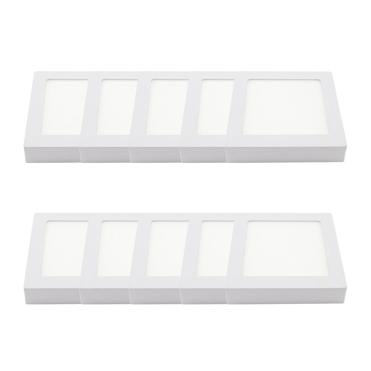 AVC - Pack 10 Panel Cuadrado LED ECO Sobrepuesto Blanco 6W Frío