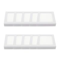 Pack 10 Panel Cuadrado LED ECO Sobrepuesto Blanco 6W Frío