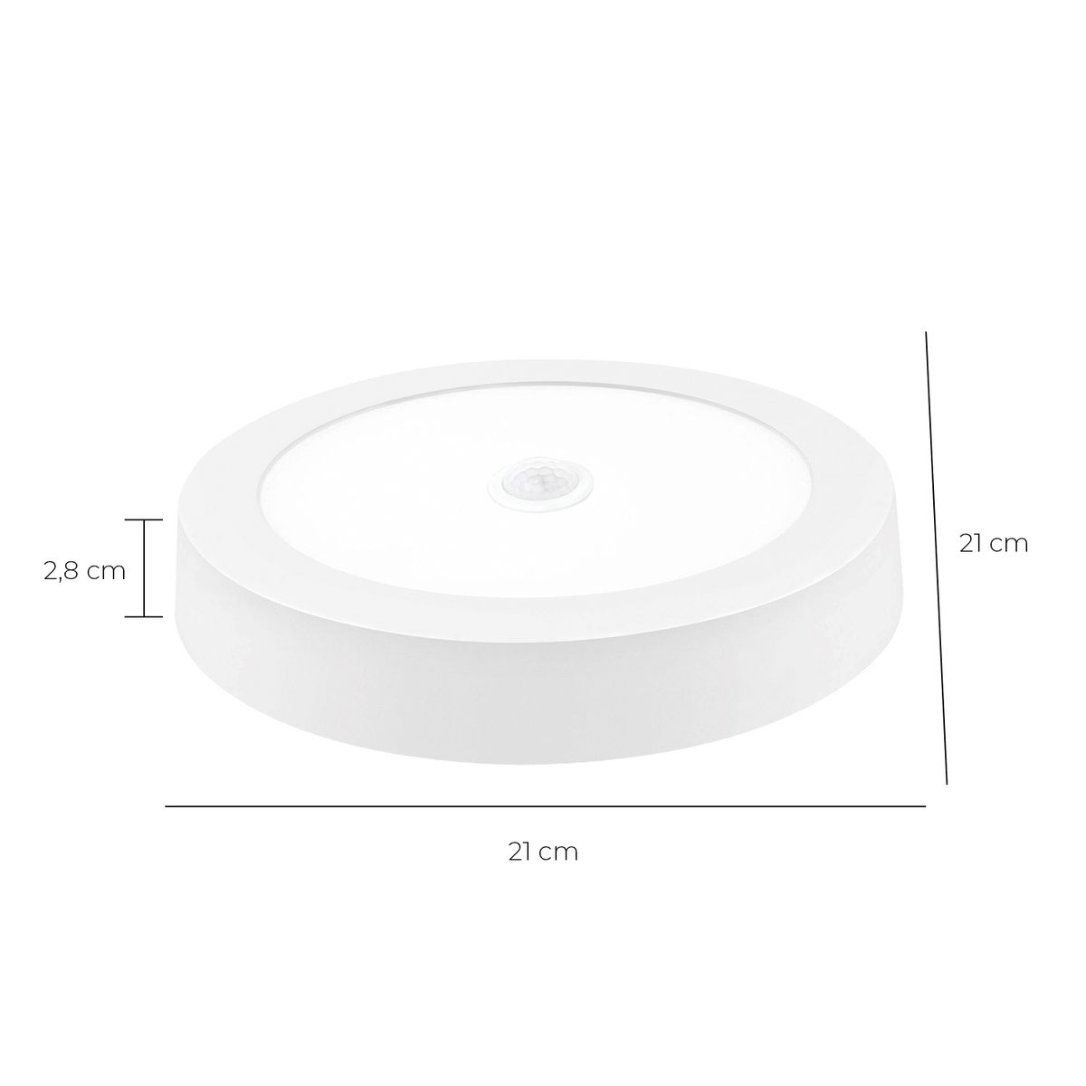 AVC - Pack 10 Panel Redondo LED ECO Sobrepuesto Blanco Con Sensor 18W Cálido