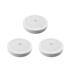 HB LEDS - Pack 3 Panel Redondo LED ECO Sobrepuesto Blanco Con Sensor 18W Neutro