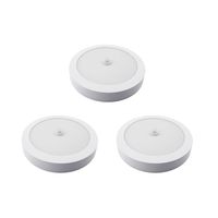 Pack 3 Panel Redondo LED ECO Sobrepuesto Blanco Con Sensor 18W Frío