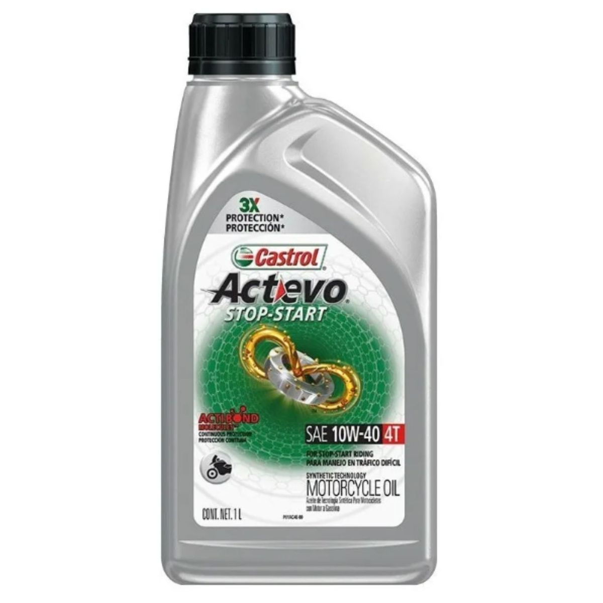 CASTROL - Aceite para motos 10W40 motor Actevo marca Castrol 1 litro