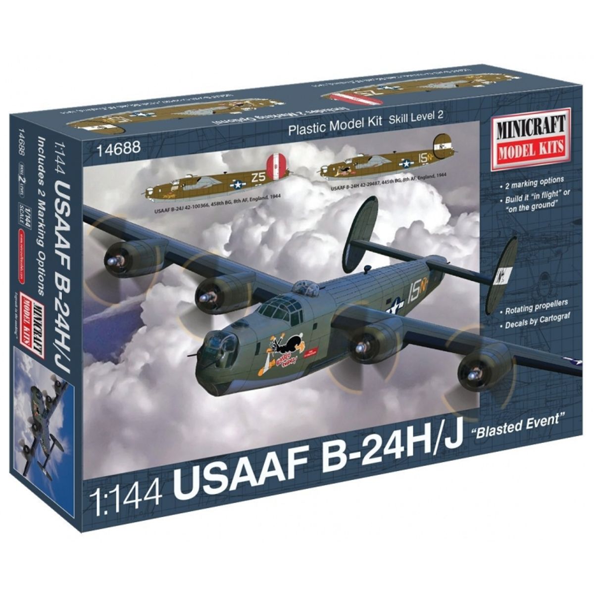 GENERICO - MINICRAFT 14688 1-144 B 24J USAAF BLASTED EVENT CAF W 2