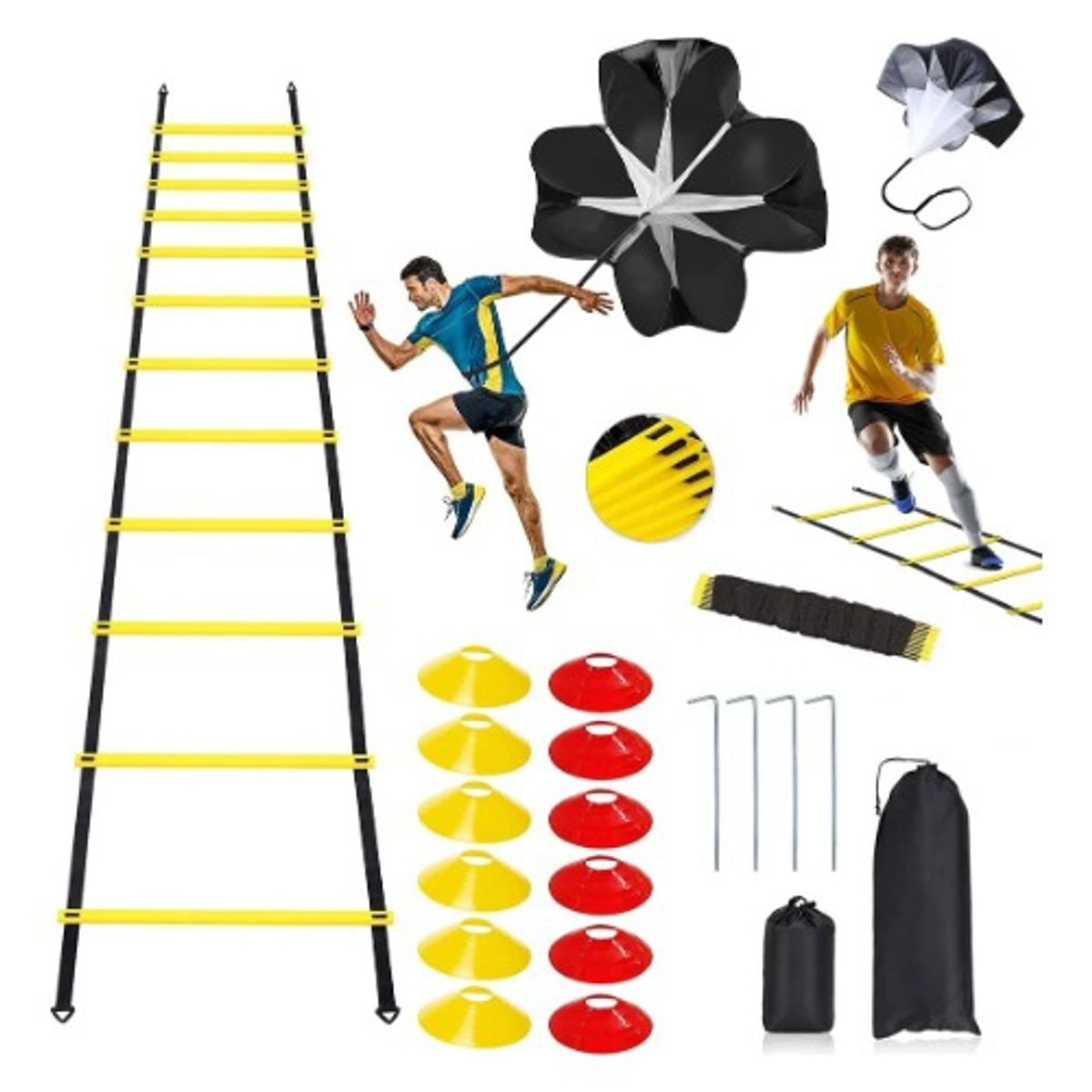 U BUY - Kit De Entrenamiento Cono+escalera+paracaídaagilidadfutbol