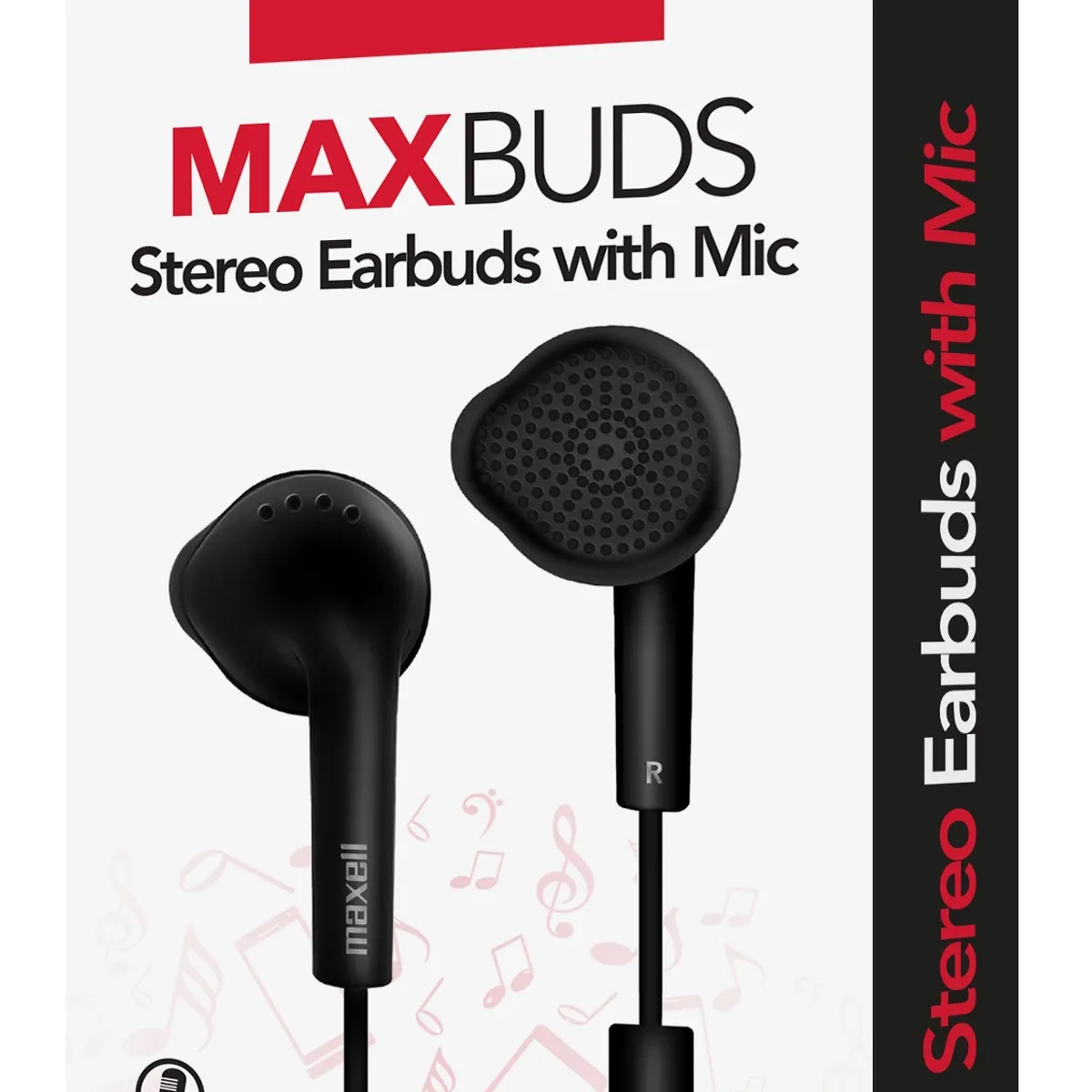 MAXELL - Audífonos Eb-mic Estéreo De Botón Con Mic Negro - Maxell