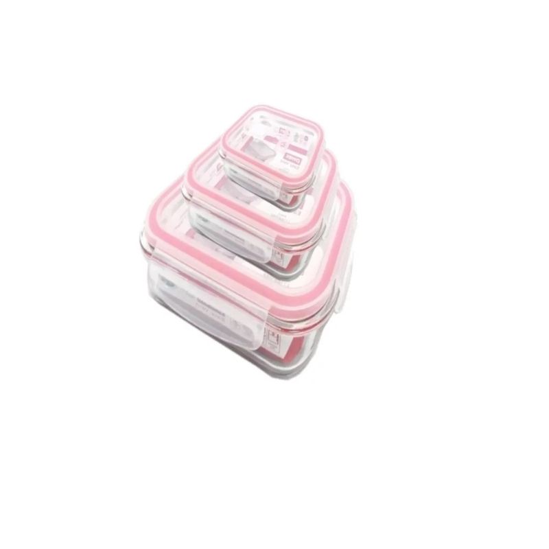 GENERICO - Set 3 Tupper Herméticos De Vidrio Para Comida Taper Comida