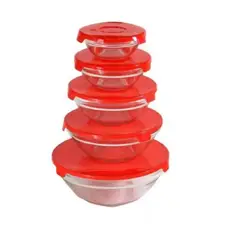 GENERICO - Taper Vidrio Tupper Contenedor Organizador Set 5