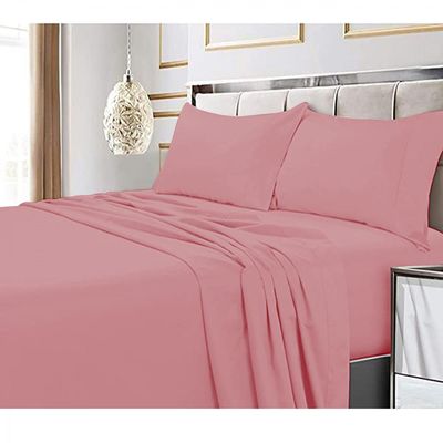 Imagen 2 del producto Sabana Premium Algodón 188 Hilos - Rosa - Queen