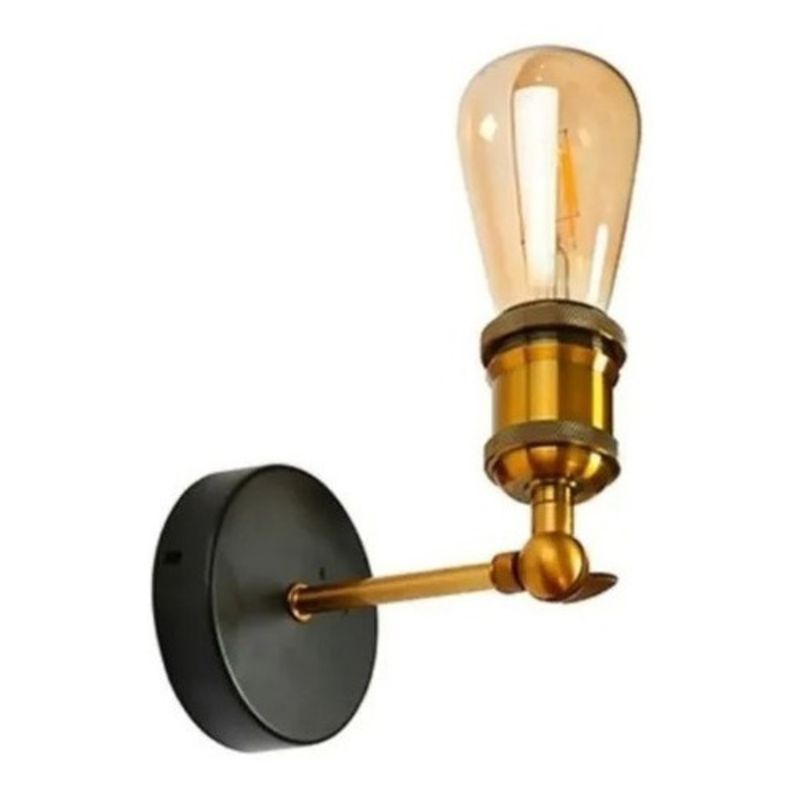 WANT - Aplique Lampara Foco Led Muro E27 Bronce Decoración