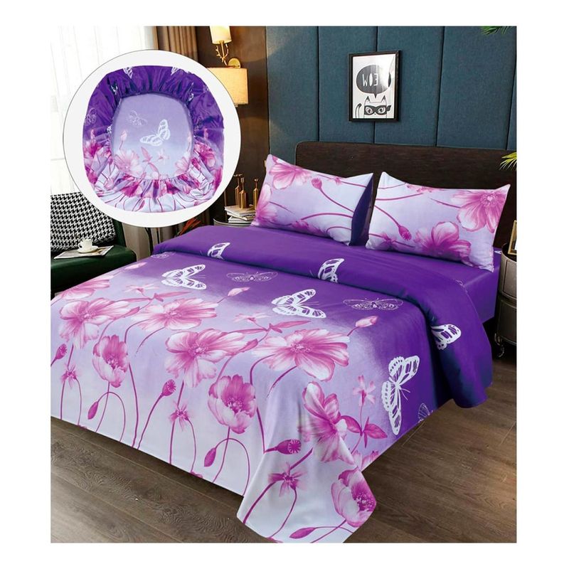 GENERICO - Sabanas Premium 100% Algodón 2.5 Plazas - Lavanda - King
