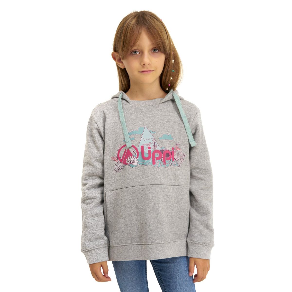 LIPPI - Poleron Niña Insigne Hoody Sweatshirt Melange Gris Lippi