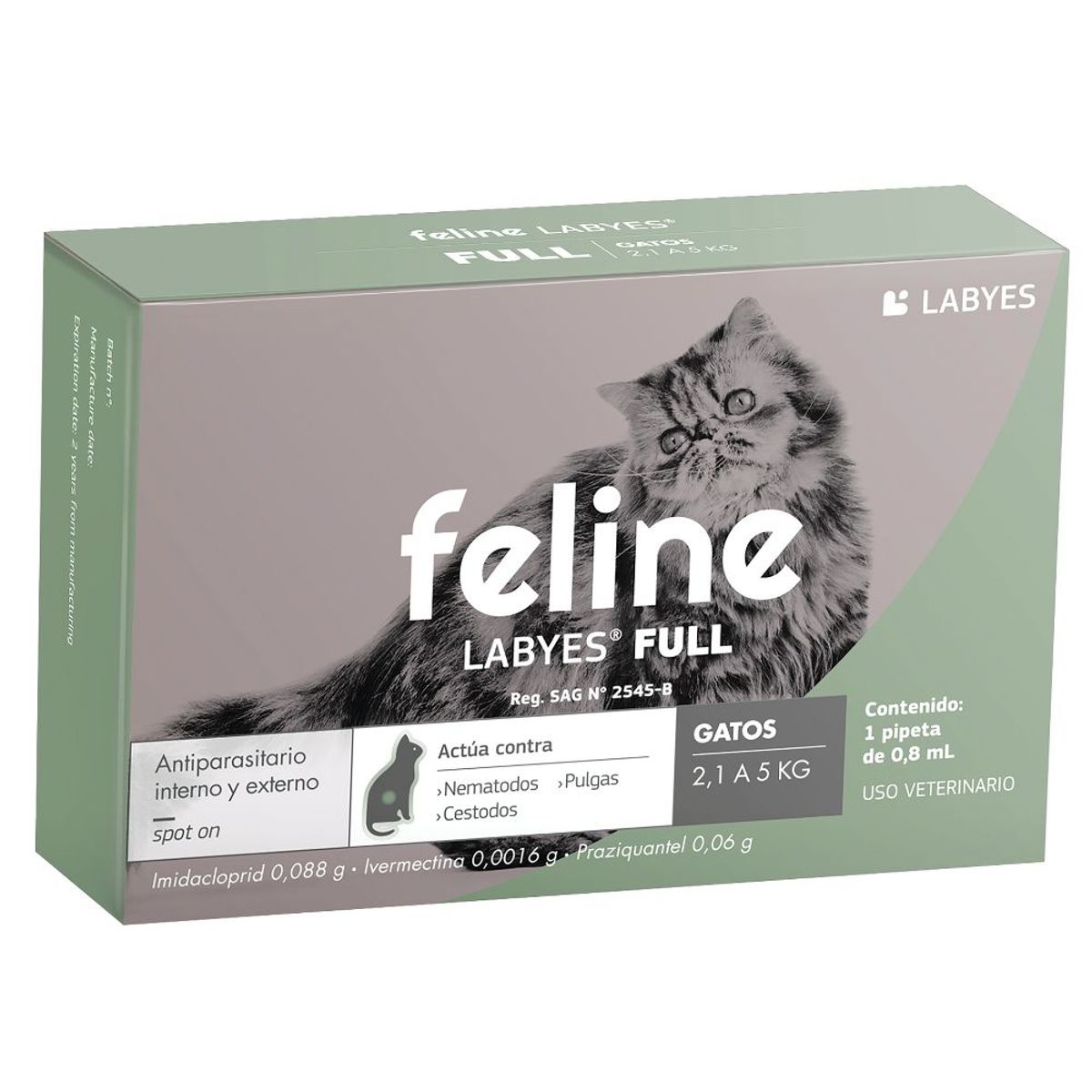 AGROVET - Feline Full Antiparasitario int/externo Gatos Labyes 2-5 kg