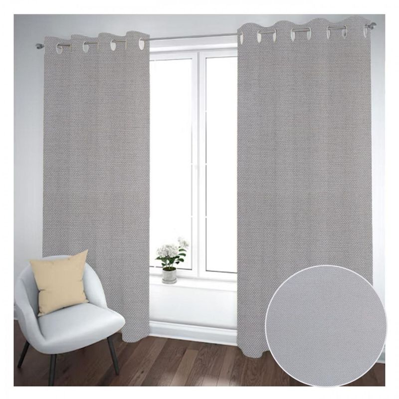 GENERICO - Cortina Black Out 2 Paños Decorativa Beige Textura N°7(140X230)