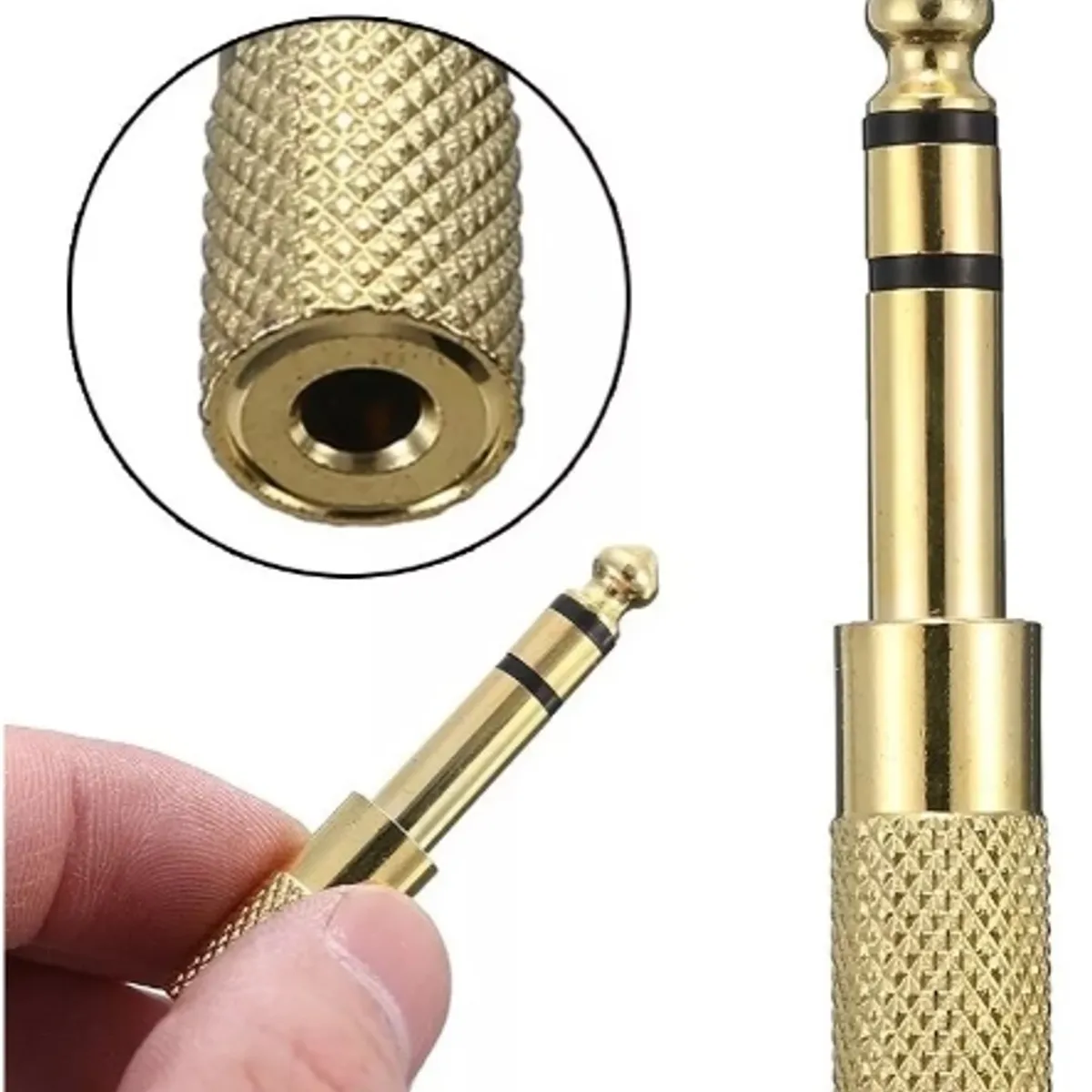 GENERICO - Adaptador Audio Plug 6.5 Macho Jack 3.5 Hembra