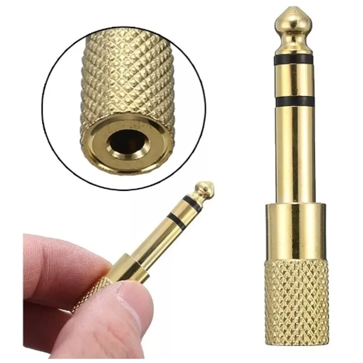 GENERICO - Adaptador Audio Plug 6.5 Macho Jack 3.5 Hembra