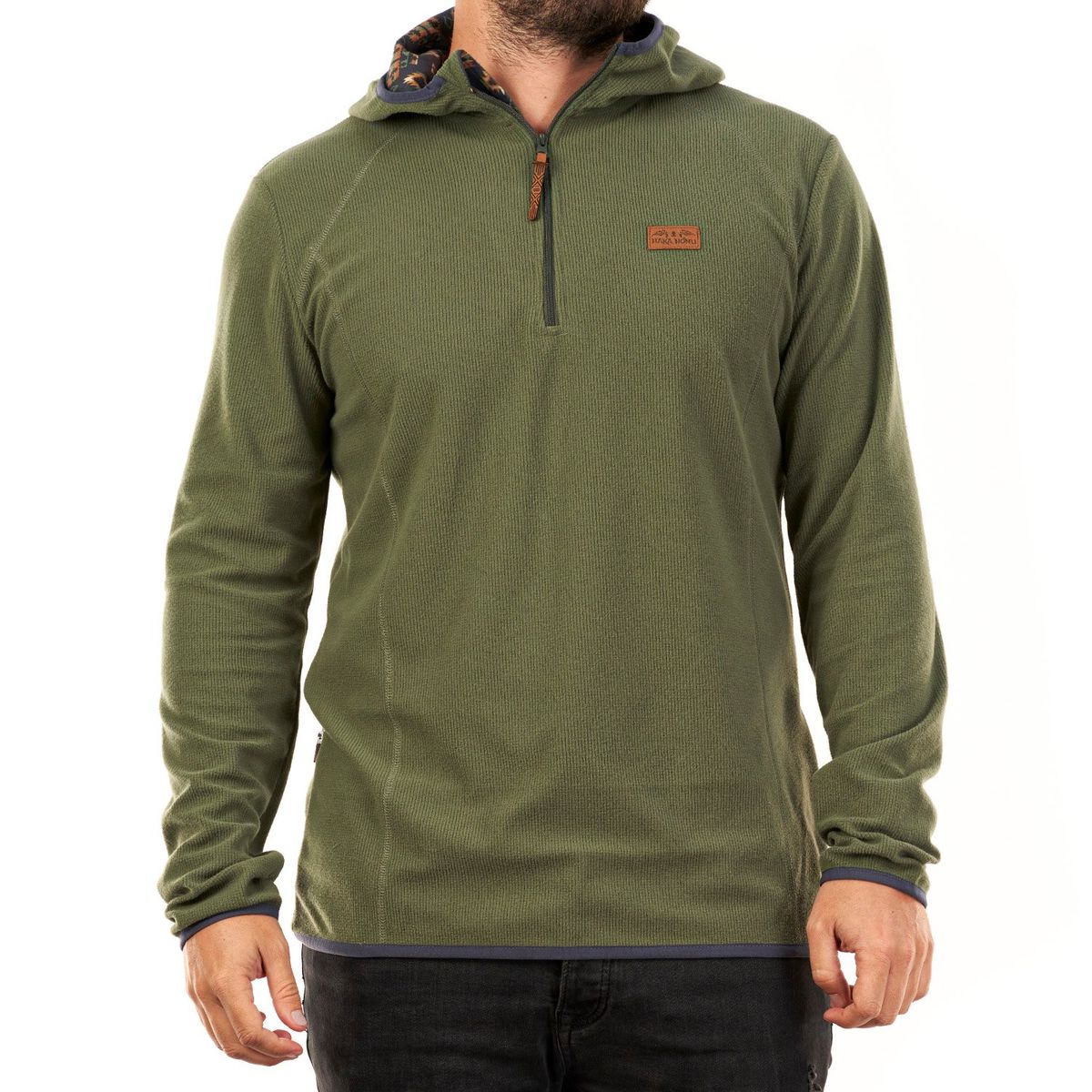 HAKA HONU - Poleron Hombre Taina Nui Verde Militar Haka Honu