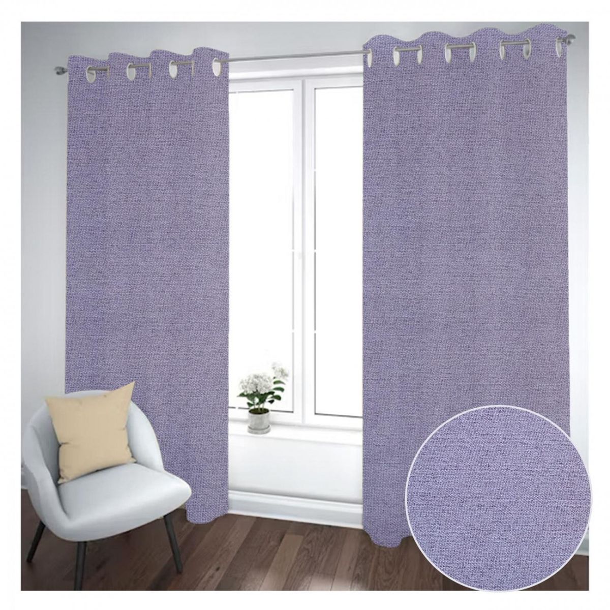 GENERICO - Cortina Black Out 2 Paños Decorativa Gris Liso N°27(140X230)