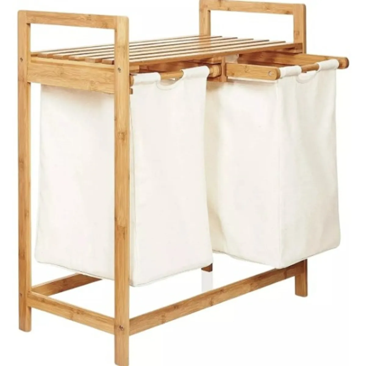 U BUY - Cesta Canasto De Ropa Sucia Con Soporte De Bambu 73 Cm