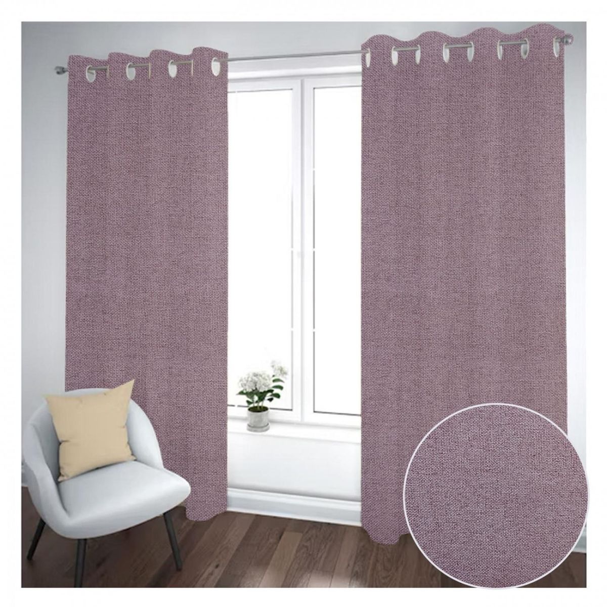 GENERICO - Cortina Black Out 2 Paños Decorativa Café Liso N°13(140X230)