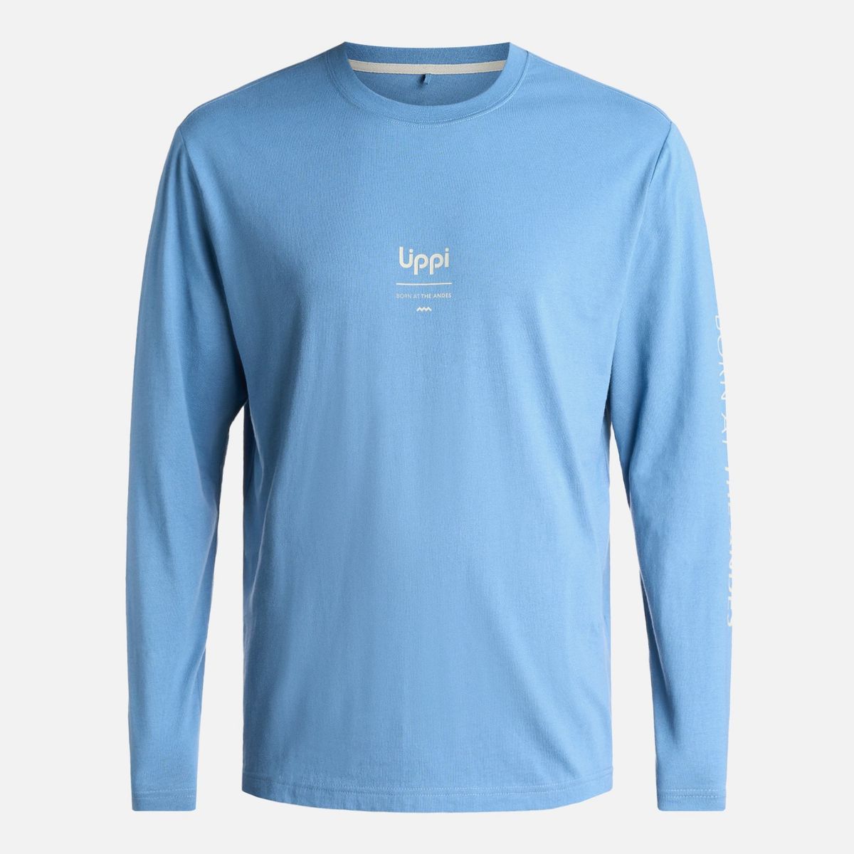 LIPPI - Polera Hombre Logo Lippi Long Sleeve T-Shirt Azul Grisaceo Lippi