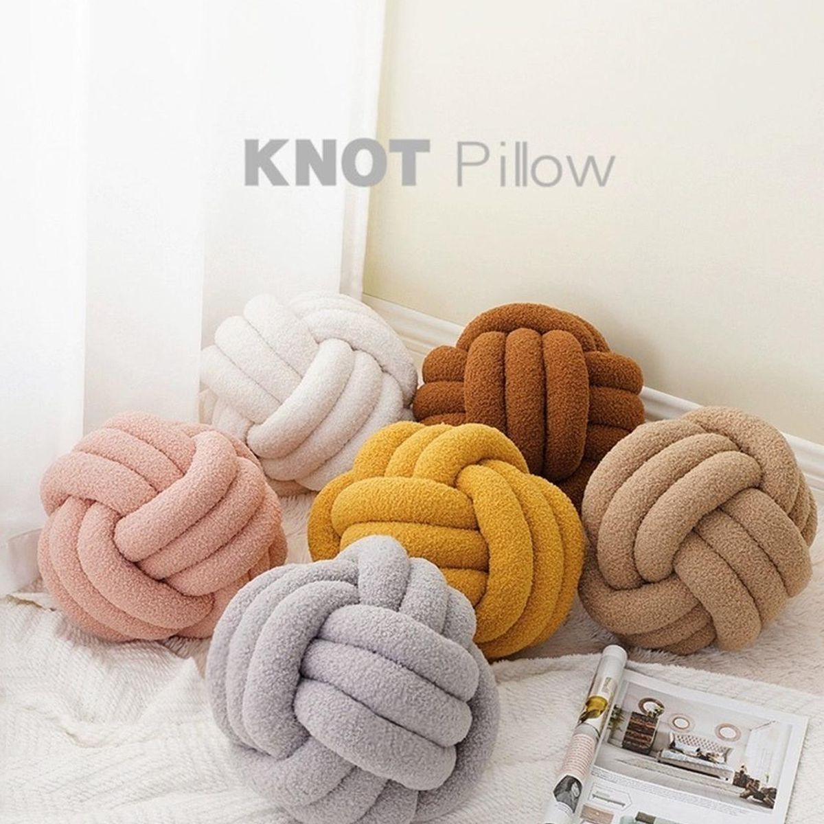 GENERICO - Cojin Decorativo Modelo Nudo Acolchado - Blanco