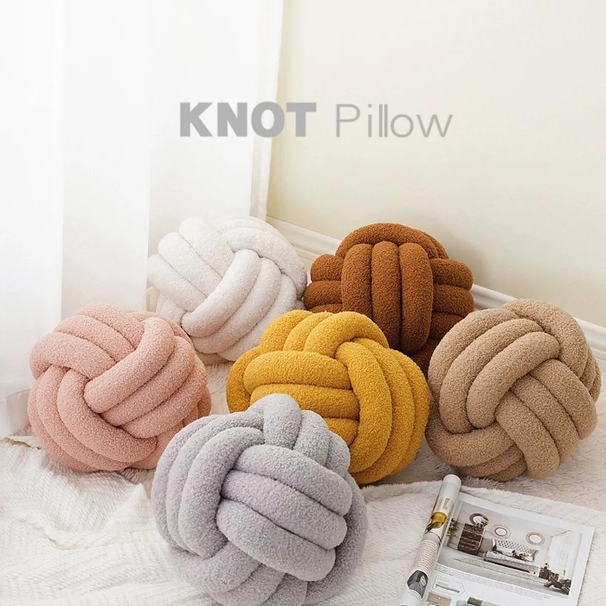 GENERICO - Cojin Decorativo Modelo Nudo Acolchado - Celeste