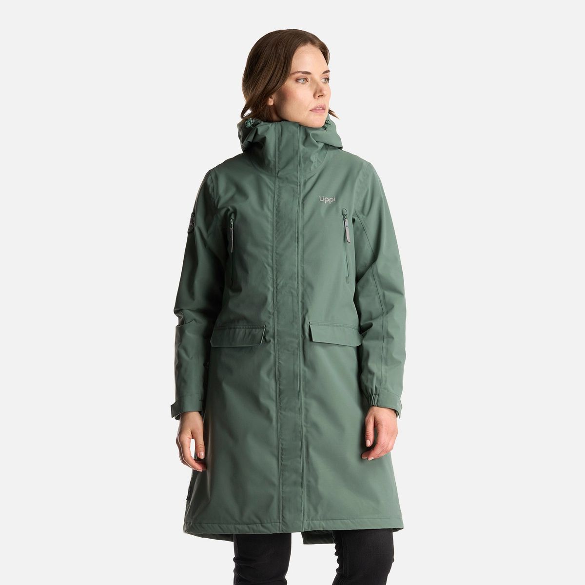 LIPPI - Chaqueta Mujer Mountains Live B-Dry Long Jacket Verde Musgo Lippi