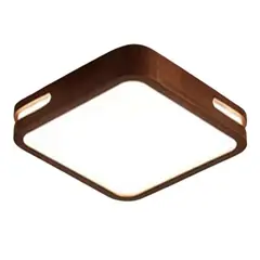 GENERICO - Panel Plafón Led Borde Madera Sobrepuesto Cuadrado 30cm 24w