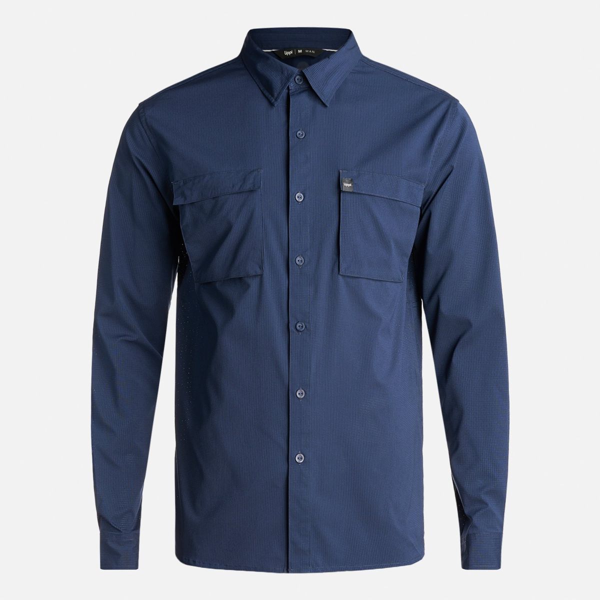LIPPI - Camisa Hombre Rosselot Long Sleeve Q-Dry Shirt Azul Marino Lippi