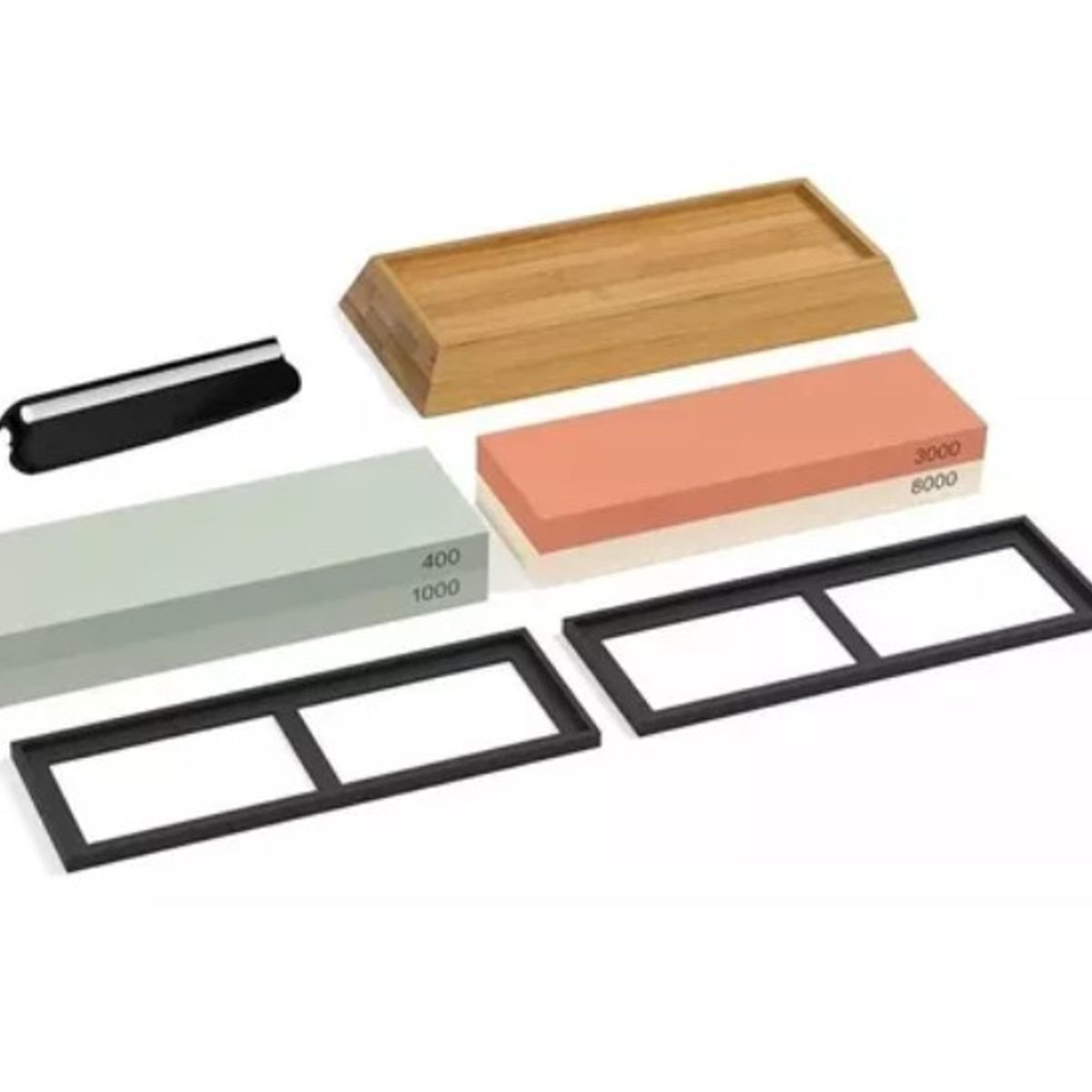 GENERICO - Kit De Afilado De Cuchillas 4001000 30008000 + Base Bambú