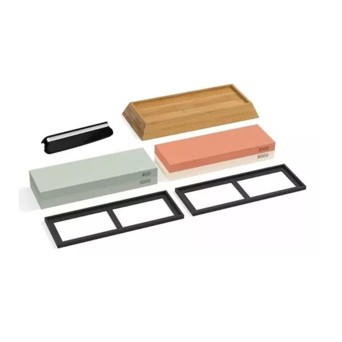 GENERICO - Kit De Afilado De Cuchillas 4001000 30008000 + Base Bambú